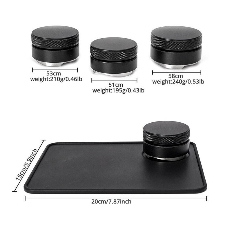 Kavos skirstytuvas, espreso paskirstymo įrankis / lygintuvas, 3 kampų nuolydžiai, reguliuojamas delno maišiklis, tinka 51/53/58 mm baristai