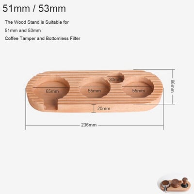 1-4 bucăți/set 51mm 53mm 58mm 304 din oțel inoxidabil reglabil 3 anlge cafea tamper pulbere plată ciocan instrument tampers cu suport pentru lemn