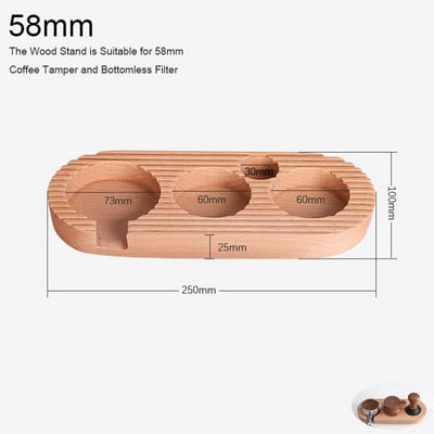 1-4 bucăți/set 51mm 53mm 58mm 304 din oțel inoxidabil reglabil 3 anlge cafea tamper pulbere plată ciocan instrument tampers cu suport pentru lemn