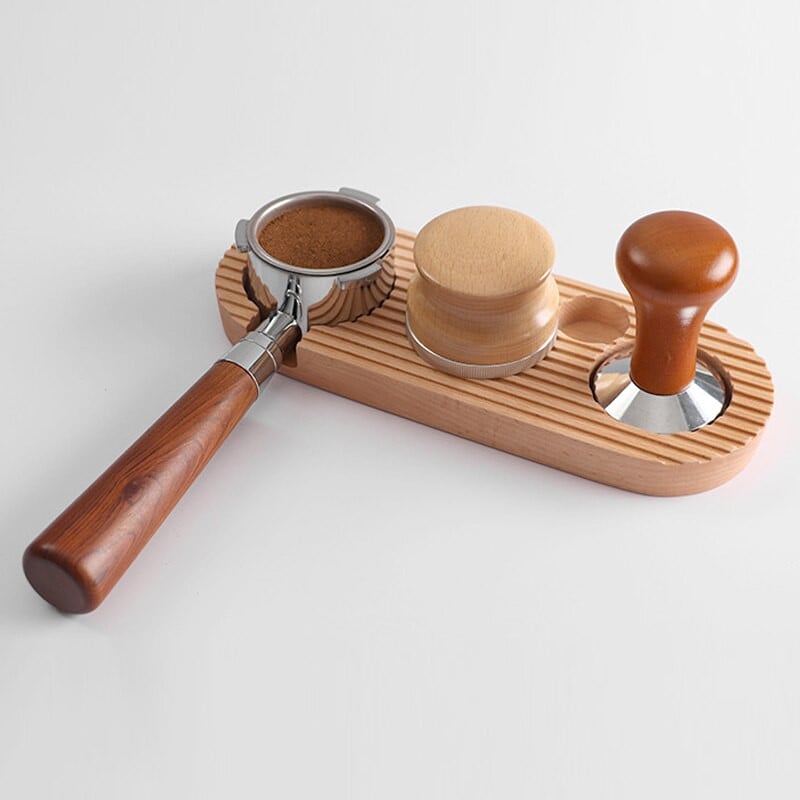 1-4 bucăți/set 51mm 53mm 58mm 304 din oțel inoxidabil reglabil 3 anlge cafea tamper pulbere plată ciocan instrument tampers cu suport pentru lemn