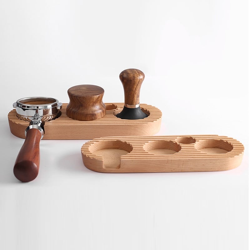 1-4 bucăți/set 51mm 53mm 58mm 304 din oțel inoxidabil reglabil 3 anlge cafea tamper pulbere plată ciocan instrument tampers cu suport pentru lemn