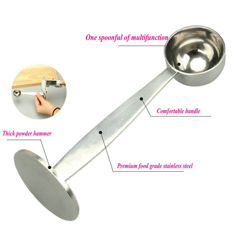 Suport portabil din oțel inoxidabil 201, pulbere de cafea, lingură de măsurare, unelte pentru cafea și ceai din oțel inoxidabil
