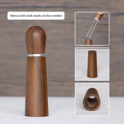 Espresso kávékeverő tömörfa nyéllel rozsdamentes acél tűk elosztó kávépor keverő elosztó barista eszközök