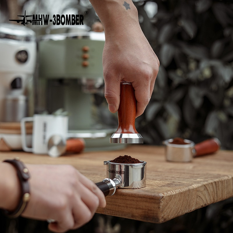 Nabijač za kavu 51 mm za Delonghi 53 mm za Breville 58 mm nabijač za espresso Osnova od nehrđajućeg čelika Ručka od palisandera Preša za kavu