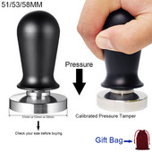 51/53/58 mm Kalibrirani tlak za nabijanje kave Espresso elastični kompaktor 304 čekić za kavu u prahu od nehrđajućeg čelika Aluminijska ručka