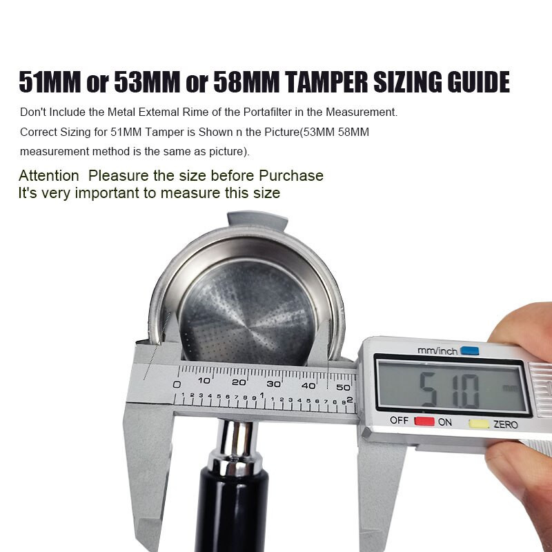 51/53/58 mm Kalibrirani tlak za nabijanje kave Espresso elastični kompaktor 304 čekić za kavu u prahu od nehrđajućeg čelika Aluminijska ručka