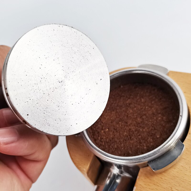 51 mm 53 mm 58 mm rozsdamentes acél Nespresso kávé szabotázs lapos eszpresszó szabotázs fa fogantyú kalapács kávétartozékok
