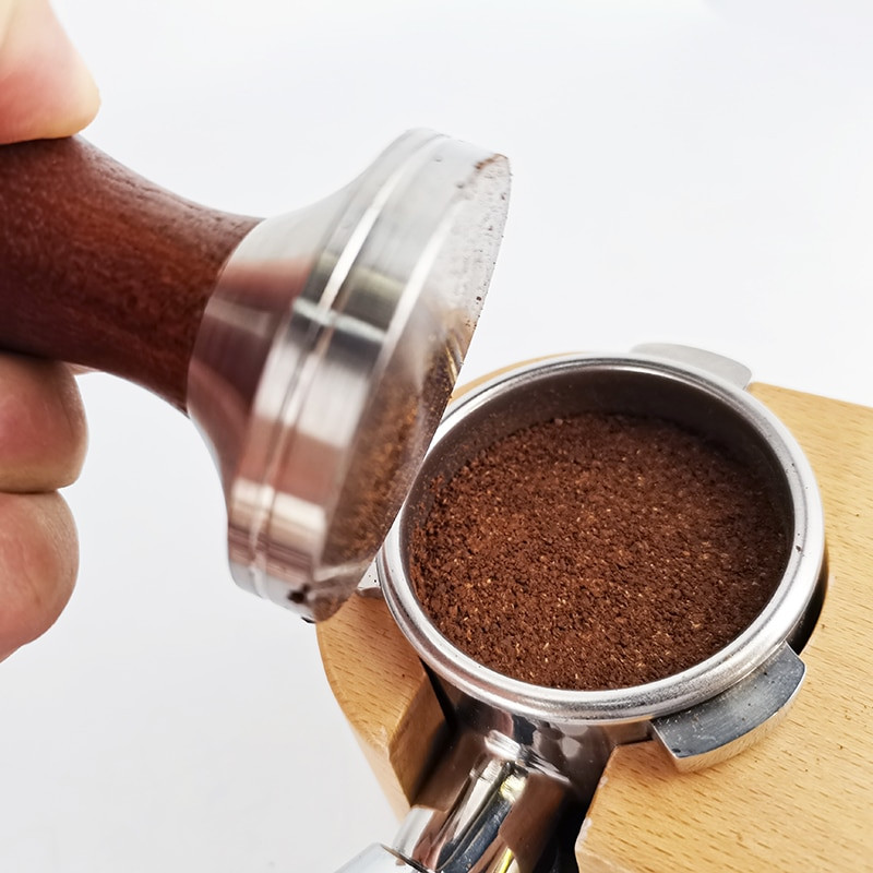 51 mm 53 mm 58 mm rozsdamentes acél Nespresso kávé szabotázs lapos eszpresszó szabotázs fa fogantyú kalapács kávétartozékok