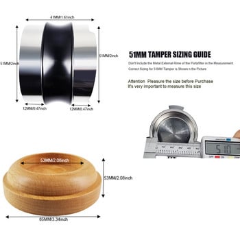 Coffee Tamper Cafe Tamper 51mm 53mm 58mm Stand Press Μηχανή καφέ Espresso Double Coffee Mat Needle Barista Αξεσουάρ