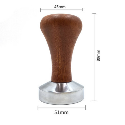51mm/53mm/58mm alumínium kávé szabotázspor kalapács Barista eszpresszó lapos szabotázs préselés fa nyelű kávéelosztó