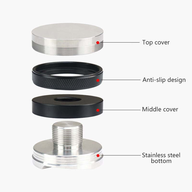 2 în 1 Espresso 51/53/58MM reglabil cu două capete de nivelare a cafelei Tamper Espresso cafea pudră ciocan pentru portafiltru manual