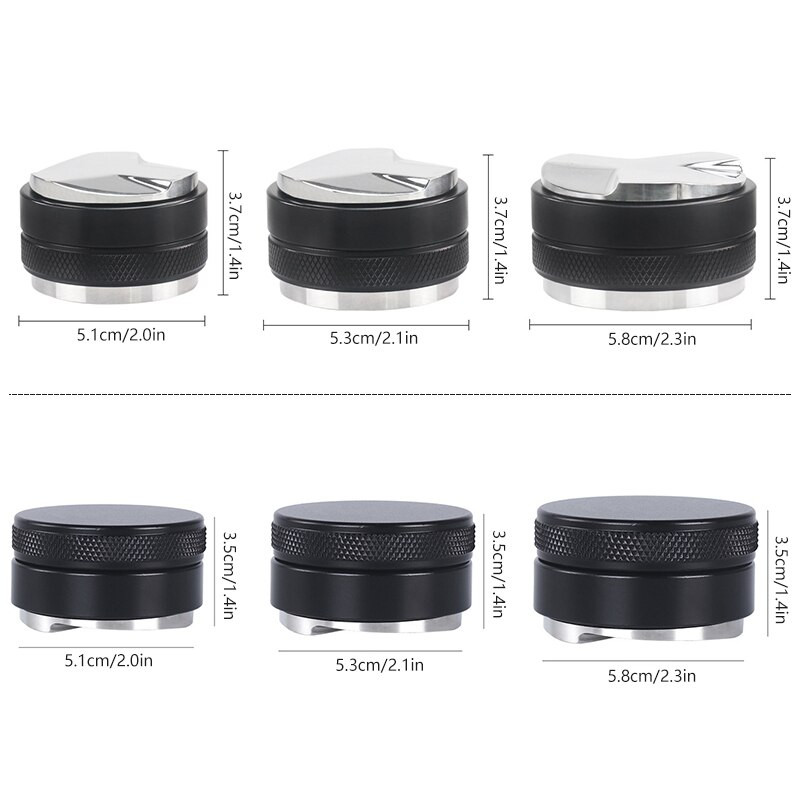 2 în 1 Espresso 51/53/58MM reglabil cu două capete de nivelare a cafelei Tamper Espresso cafea pudră ciocan pentru portafiltru manual