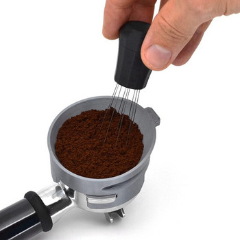 Εργαλείο αναδευτήρα καφέ εσπρέσο WDT και αυτοευθυγραμμιζόμενη βάση, εργαλείο ανάδευσης καφέ μαύρο
