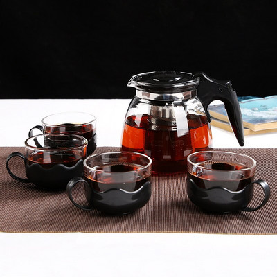 Stakleni čajnik otporan na toplinu s filterom od čeličnog omotača Šalice za pribor za čaj Posuđe s okusom cvijeta Posude za čaj Setovi šalica za kavu Kuhala za vodu