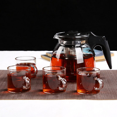 Stakleni čajnik otporan na toplinu s filterom od čeličnog omotača Šalice za pribor za čaj Posuđe s okusom cvijeta Posude za čaj Setovi šalica za kavu Kuhala za vodu