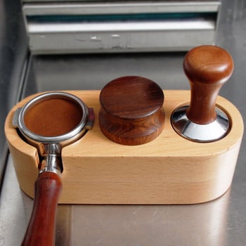 51mm 58mm Εγχειρίδιο Wood Barista Coffee Tamper Αξεσουάρ Latte Αντιολισθητικό Ματ γραφείου Stand Art Στυλό Home Station