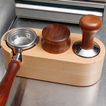 51mm 58mm Εγχειρίδιο Wood Barista Coffee Tamper Αξεσουάρ Latte Αντιολισθητικό Ματ γραφείου Stand Art Στυλό Home Station