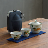 Retro set za čaj Putna Jingdezhen keramička šalica prijenosni cvjetni set za čaj Gaiwan starinski porculan japanski Taza pribor za čaj EF60CJ