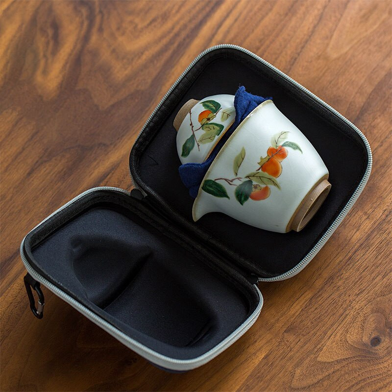 Retro set za čaj Putna Jingdezhen keramička šalica prijenosni cvjetni set za čaj Gaiwan starinski porculan japanski Taza pribor za čaj EF60CJ