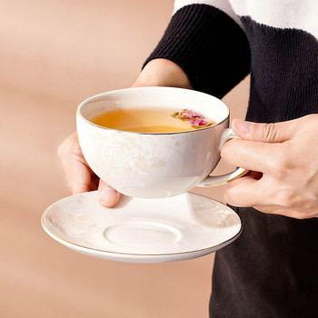 Κεραμικά σετ τσαγιού για 1 άτομο Σετ τσαγιού από πορσελάνη με στρώσεις Πιατάκι τσαγιού βρετανικό απογευματινό τσάι για το σπίτι