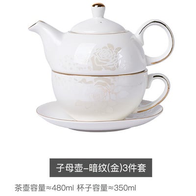 Kerámia teáskészletek 1 személyes porcelán kávés teáskészlet Réteges teáskanna csészealj Brit délutáni tea Otthoni ivóeszközök