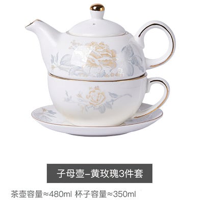 Kerámia teáskészletek 1 személyes porcelán kávés teáskészlet Réteges teáskanna csészealj Brit délutáni tea Otthoni ivóeszközök