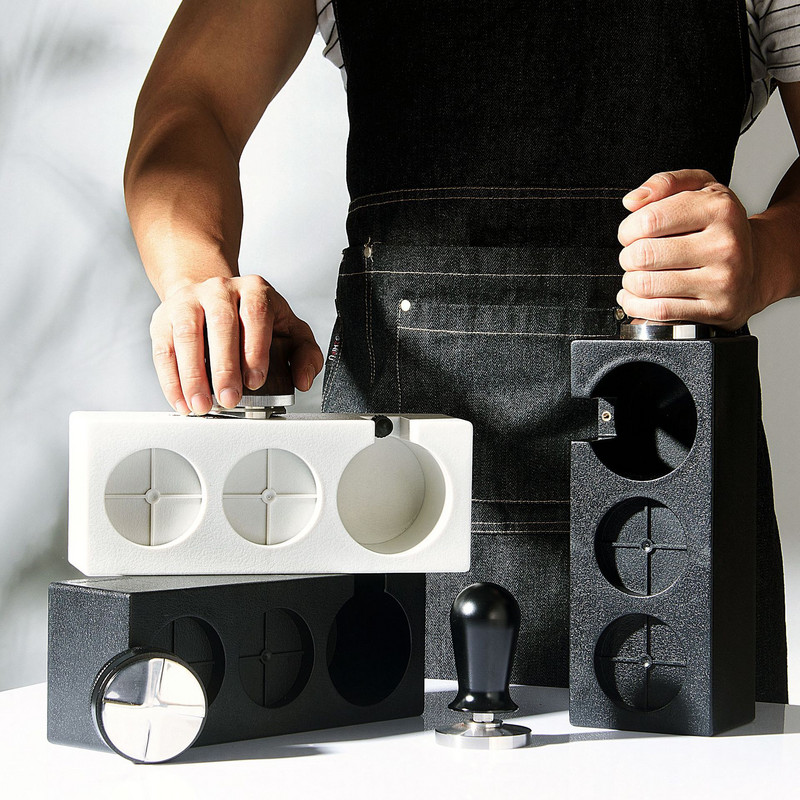 58 mm espreso skirstytuvo kavos tamperis Portafiltro stovo atrama Kavos filtro laikiklio kampas Barista įrankiai