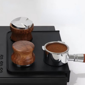 Дървена неръждаема стомана 51/53/58 mm Преса за набиване на кафе Разпределител за прах Еспресо Инструмент за изравняване за Portafilter