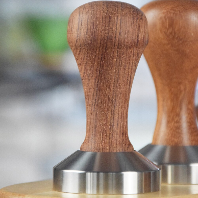Ecocoffee háztartási rózsafa fogantyú rozsdamentes acél alap Espresso kávé portafilter Tartozékok Kávé szabotázs 58mm