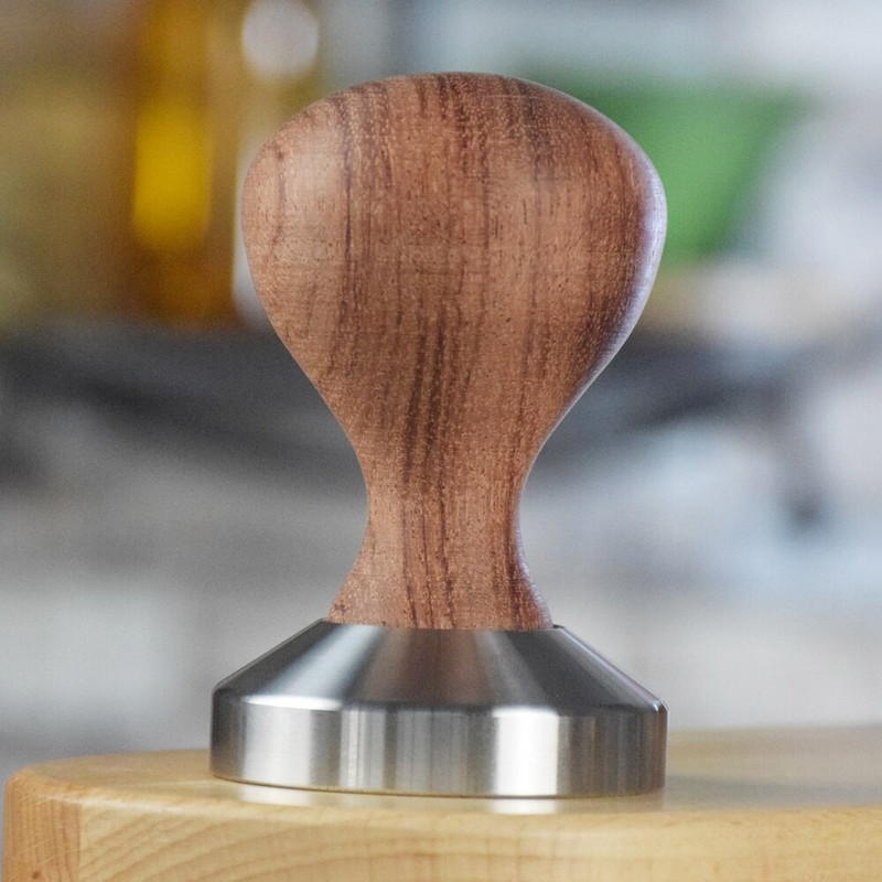 Ecocoffee háztartási rózsafa fogantyú rozsdamentes acél alap Espresso kávé portafilter Tartozékok Kávé szabotázs 58mm