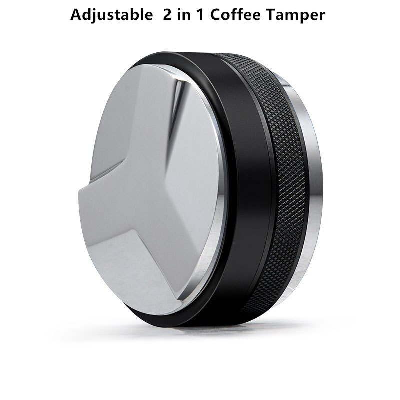 51mm/53mm/58mm kávéelosztó szabotázs állítható kettős fej 2 az 1-ben kávé szabotázs szintező eszpresszó kávépor kalapács szabotázs