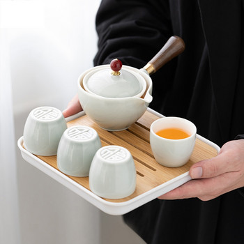 Φορητό σετ τσαγιού Lazy Kung Fu Tea Cup Teapot 360 Automatic Spinning Creative Tea Making Teaware Σετ Κινεζικό Τσάι Δώρο Τελετής