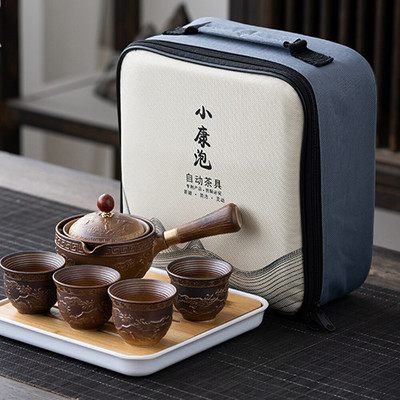 Nešiojamas Lazy Kung Fu arbatos rinkinys Arbatos puodelis Arbatinukas 360 Automatinis verpimas Kūrybinis arbatos gaminimo arbatos rinkinys Kiniškos arbatos ceremonijos dovana