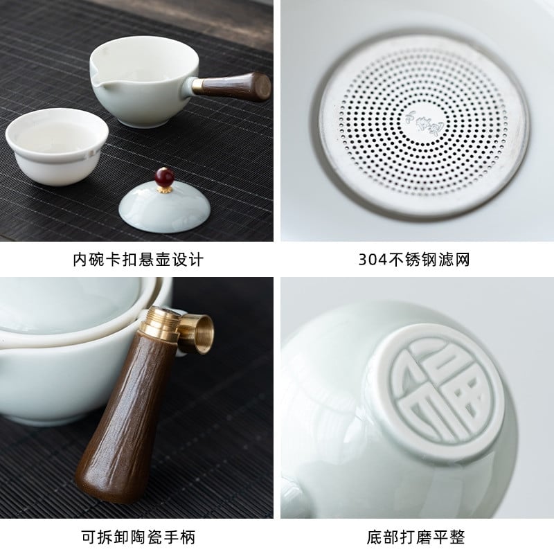 Nešiojamas Lazy Kung Fu arbatos rinkinys Arbatos puodelis Arbatinukas 360 Automatinis verpimas Kūrybinis arbatos gaminimo arbatos rinkinys Kiniškos arbatos ceremonijos dovana