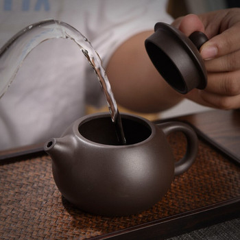 Преносим сервиз за чай за пътуване Лилава глина Кунг-фу комплект за чай от китайски порцелан Zisha тенджера за чай 4 чаши Чаша за чай Ръчно изработен набор от съдове и прибори