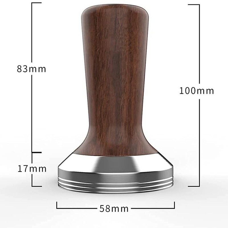 Kávé szabotázs fa kávé espresso fogantyú döngölő rozsdamentes acél Barista prés portaszűrő 58mm