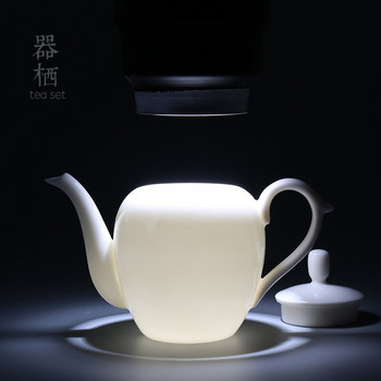 Керамичен порцеланов чайник и чаени чаши Офис за пътуване Кунг-фу Сервиз за чай Сервиз за чай Ръчно изработен преносим китайски сервиз за чай Саксия и чаша