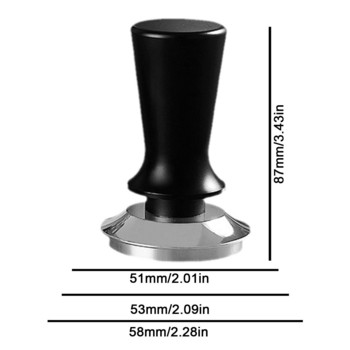 1 τμχ βαθμονομημένο τάμπερ πρέσας σε σκόνη καφέ 51/53/58 mm βαθμονομημένο τάμπερ εσπρέσο με ατσάλινο βάση με ελατήριο