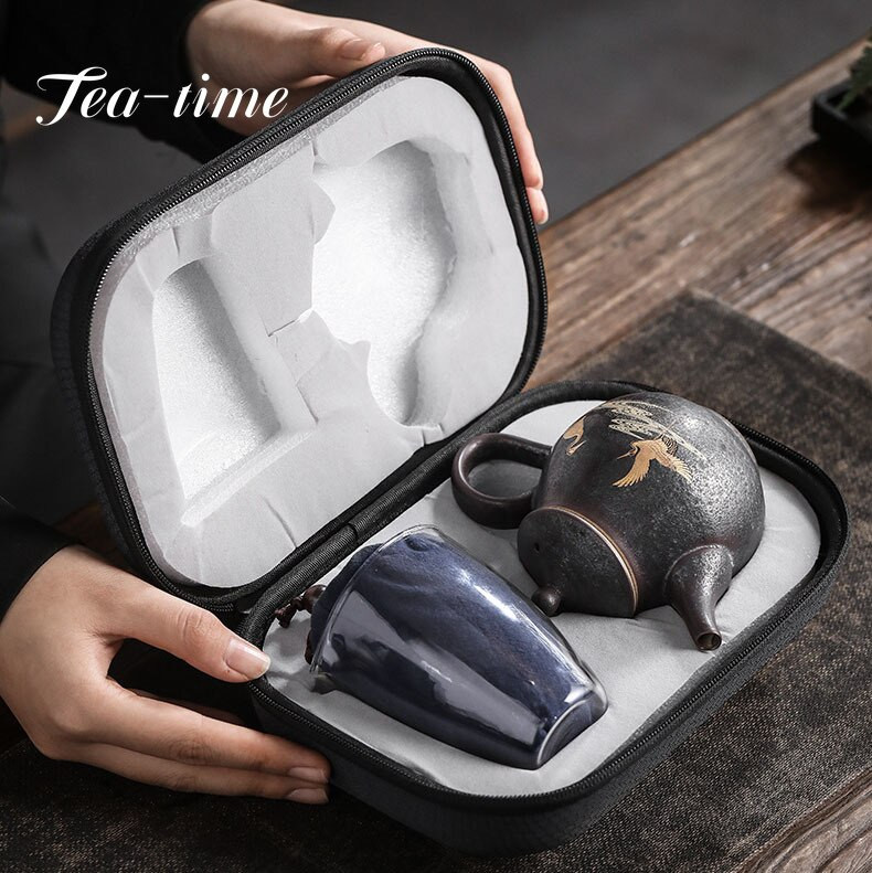 Retro Silver Spot Glaze Kelioninis arbatos rinkinys Kiniškas rankų darbo Kung Fu Teaset Elegantiškas keraminis arbatos indas Naujas verslas Cool Dovanų arbatos puodelis