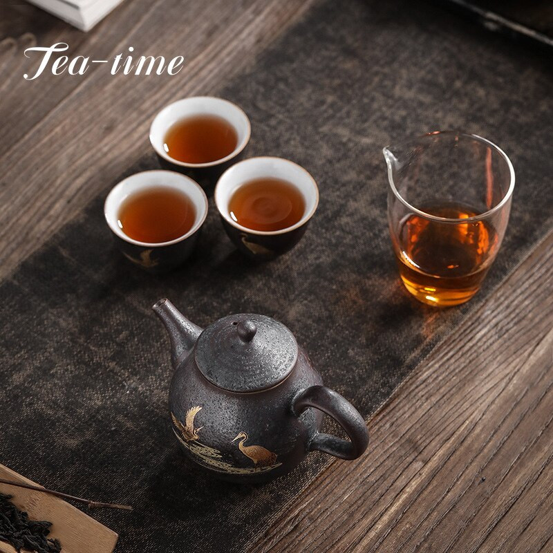 Retro Silver Spot Glaze Kelioninis arbatos rinkinys Kiniškas rankų darbo Kung Fu Teaset Elegantiškas keraminis arbatos indas Naujas verslas Cool Dovanų arbatos puodelis