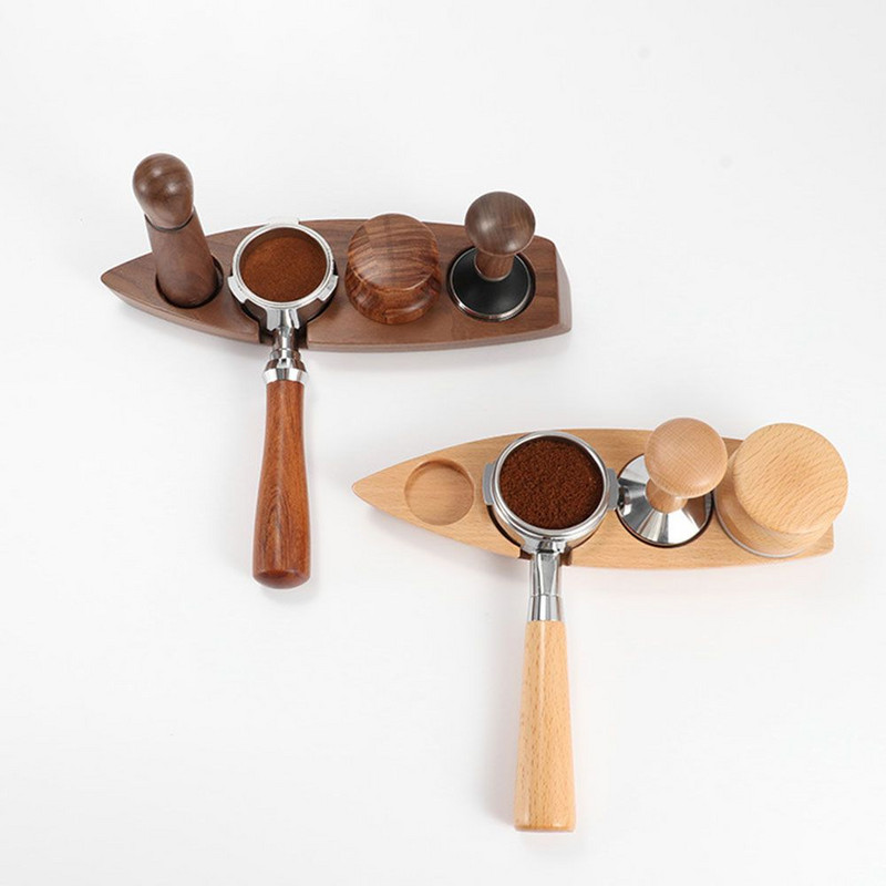 Baro užspaudimo stoties filtro stovas Medinis Portafiltro stoties espreso tamperio laikiklis Kavos trankymo dėžutės Kavos preso laikiklis