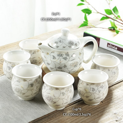 Kínai kerámia teáskészlet Kung Fu porcelán teás csésze edénykészlet Sárkány teáskanna teáscsésze Kungfu teaset Puer Oolong teaszertartási teáskészlet