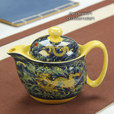 Kínai kerámia teáskészlet Kung Fu porcelán teás csésze edénykészlet Sárkány teáskanna teáscsésze Kungfu teaset Puer Oolong teaszertartási teáskészlet
