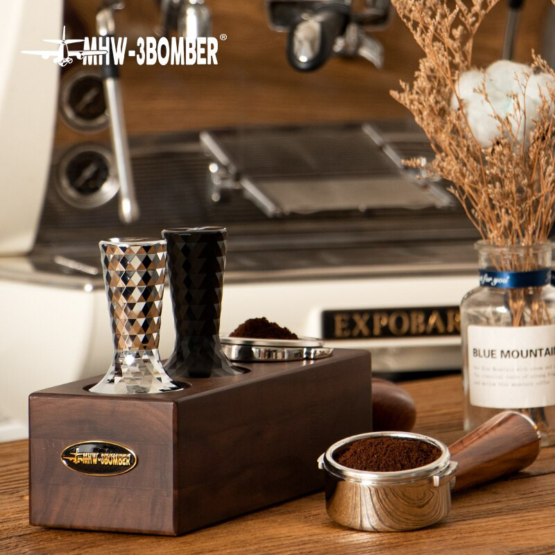 Kávé szabotázs 58mm espresso szabotázs 58mm rozsdamentes acél talp Barista döngölő szerszámok Kávéprés
