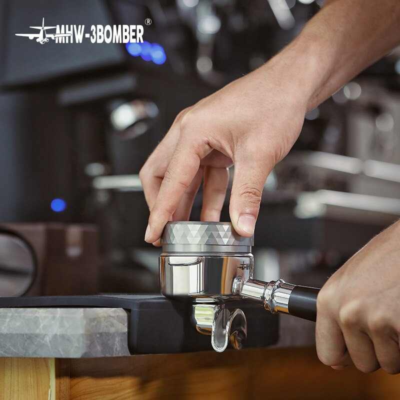 Espresso szabotázs 58 mm kávé szabotázs 58 mm automatikus visszapattanó állandó nyomású rozsdamentes acél lapos talp