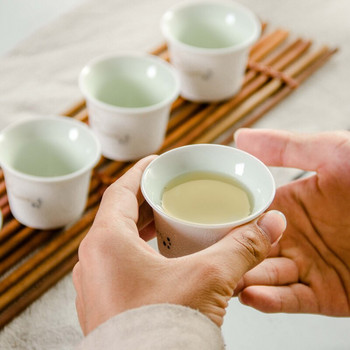 9 бр./компл. Кунг-фу сервиз за чай Чаени прибори Чаени чаши с високотемпературно изпичане Саксия за чай Цедка за чай Цвете Чайник за черен чай Чайник