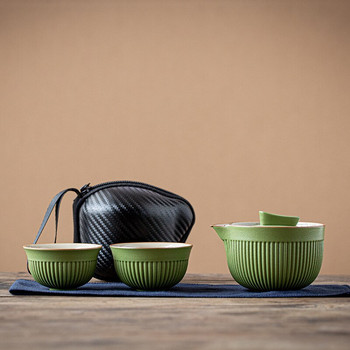 Φορητό σετ τσαγιού ταξιδιού Κεραμική τσαγιέρα Βραστήρας Quik Pots Ένα δοχείο και δύο φλιτζάνια Teaware Chinese Drink TeapotsTea Cup