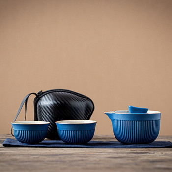 Преносим сервиз за чай за пътуване Керамичен чайник Чайник Quik Саксии Една тенджера и две чаши Чайници Китайски чайници Чаша за чай