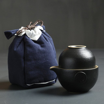 Kung Fu Teaware 1 oală 2 căni din ceramică de călătorie în aer liber Birou Set de băuturi cești portabile de ceai chinezești Gaiwan ceainic cadou rafinat