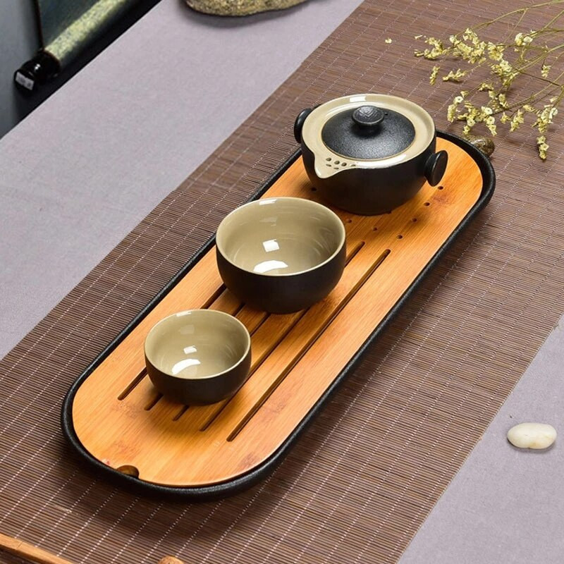 Kung Fu Teaware 1 oală 2 căni din ceramică de călătorie în aer liber Birou Set de băuturi cești portabile de ceai chinezești Gaiwan ceainic cadou rafinat